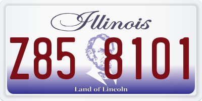 IL license plate Z858101