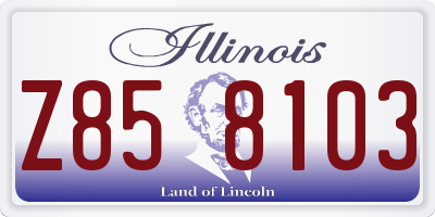 IL license plate Z858103