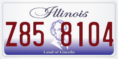 IL license plate Z858104