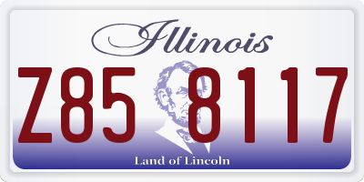 IL license plate Z858117