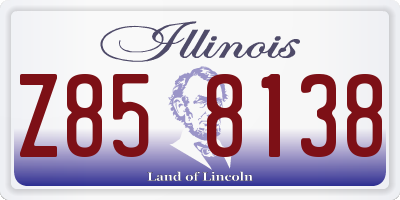 IL license plate Z858138