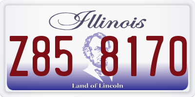 IL license plate Z858170