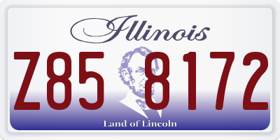 IL license plate Z858172