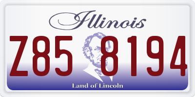 IL license plate Z858194