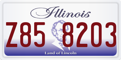 IL license plate Z858203