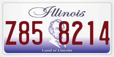 IL license plate Z858214