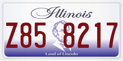 IL license plate Z858217