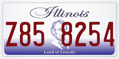 IL license plate Z858254