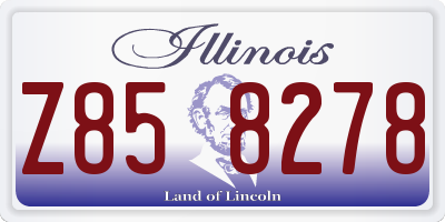 IL license plate Z858278