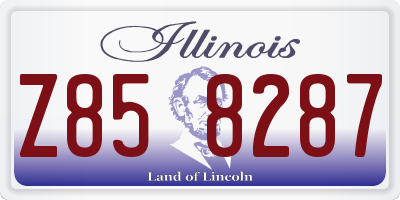 IL license plate Z858287