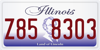 IL license plate Z858303