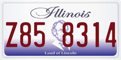 IL license plate Z858314