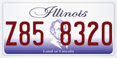 IL license plate Z858320