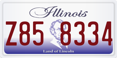 IL license plate Z858334