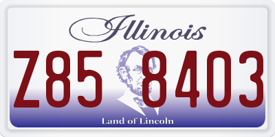 IL license plate Z858403
