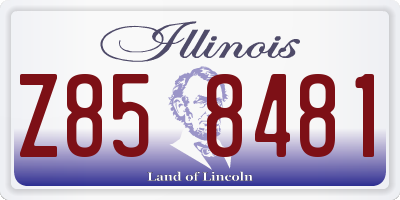 IL license plate Z858481