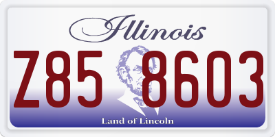 IL license plate Z858603