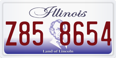 IL license plate Z858654