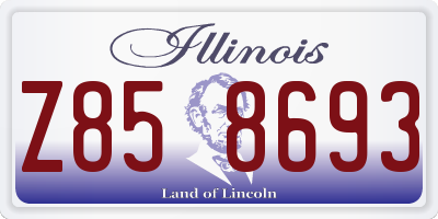 IL license plate Z858693