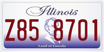 IL license plate Z858701