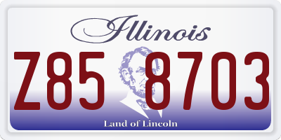 IL license plate Z858703