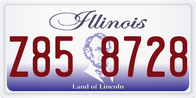 IL license plate Z858728
