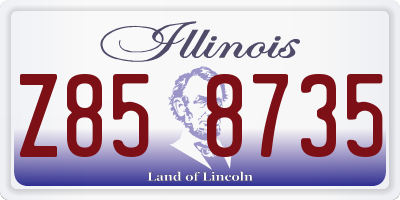 IL license plate Z858735