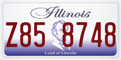 IL license plate Z858748