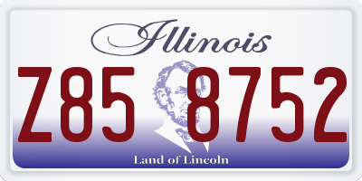 IL license plate Z858752