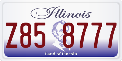 IL license plate Z858777