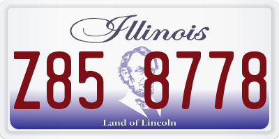 IL license plate Z858778