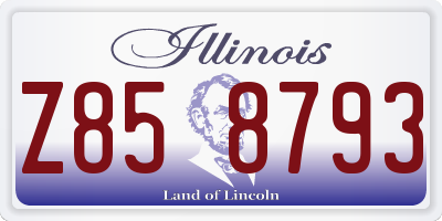 IL license plate Z858793