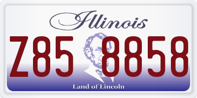 IL license plate Z858858