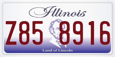 IL license plate Z858916