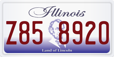 IL license plate Z858920