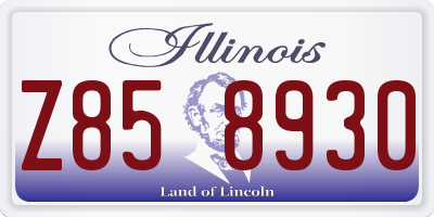 IL license plate Z858930