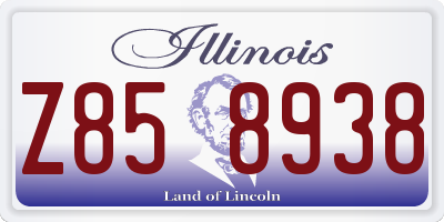 IL license plate Z858938