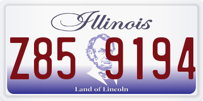 IL license plate Z859194