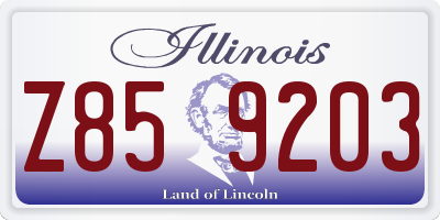 IL license plate Z859203