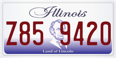 IL license plate Z859420
