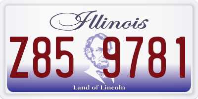 IL license plate Z859781