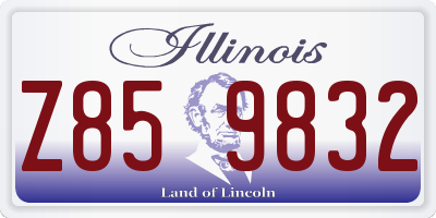 IL license plate Z859832