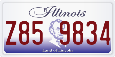 IL license plate Z859834