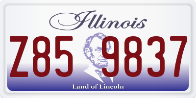IL license plate Z859837