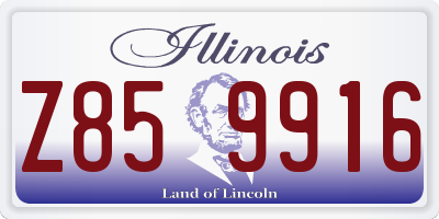 IL license plate Z859916