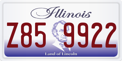 IL license plate Z859922
