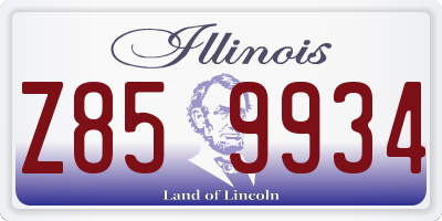 IL license plate Z859934