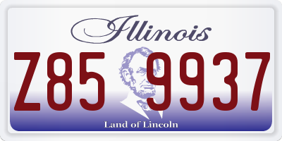 IL license plate Z859937