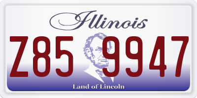 IL license plate Z859947