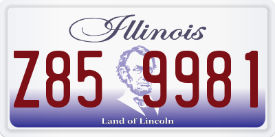 IL license plate Z859981
